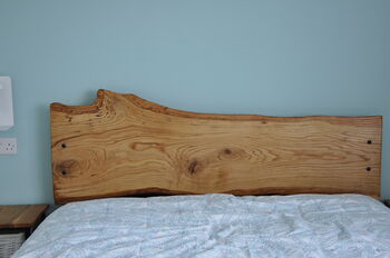 Handcrafted Steel Bed Frame And Oak Headboard, 2 of 12