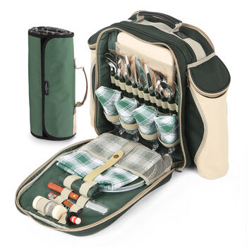 Deluxe Backpack Hamper And Picnic Blanket Forest Green, 4 of 5