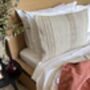 Oblong, Natural, Hemp, Neutral, Woven, Grain Sack, Striped Cushion With Cotton Reverse Brown Multi Stripe Trio, thumbnail 1 of 5