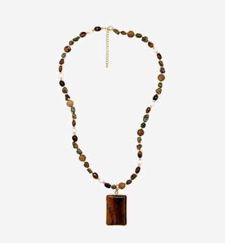 Nekomeishi Tigers Eye And Semi Precious Stones Necklace, 5 of 6