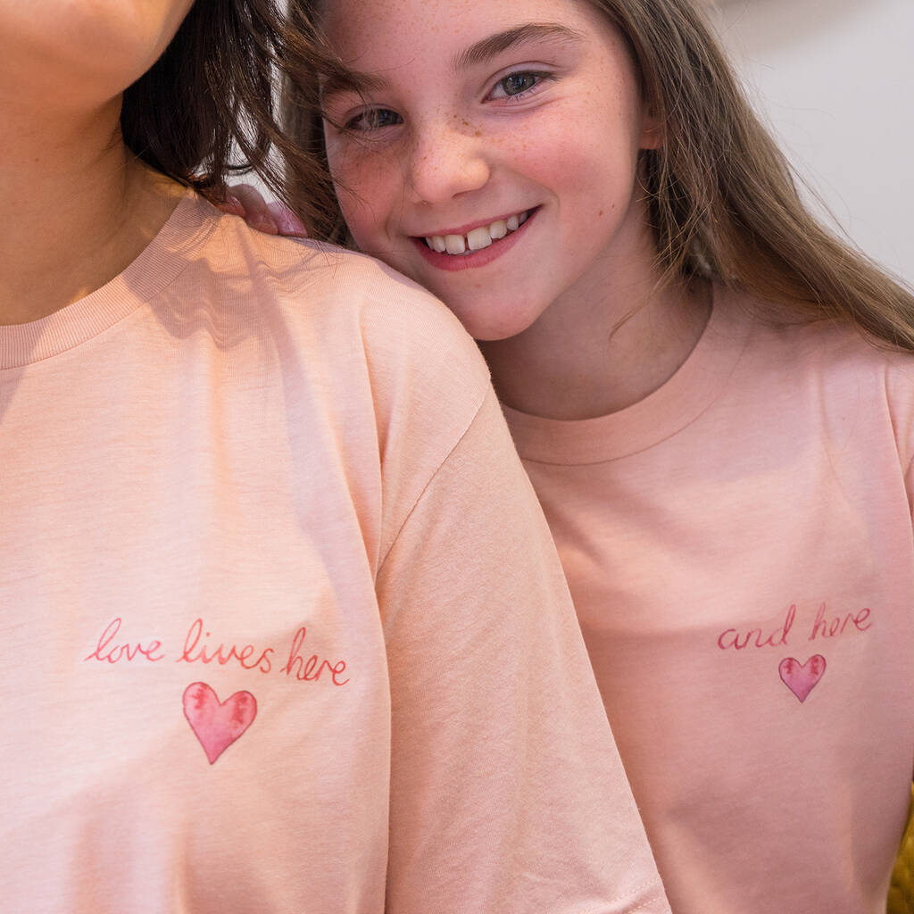 Love Lives Here Watercolour Tshirt Set, 1 of 6