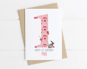 Personalised Children's Birthday Card Pink Floral, 6 of 8