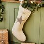 Personalised Ivory Gold Script Felt Star Stocking, thumbnail 2 of 4