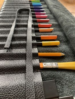 Pencil Tool Case Roll On Leather Extra Long, 8 of 9