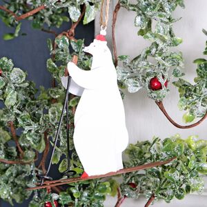 skiing polar bear christmas decoration