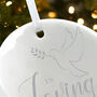 In Loving Memory Dove Ceramic Disc Hanging Decoration Bauble + Gift Box, thumbnail 4 of 6