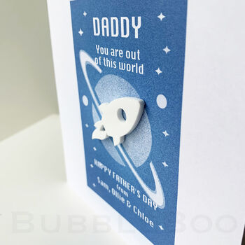 Personalised Father's Day Card With Space Rocket, 3 of 3