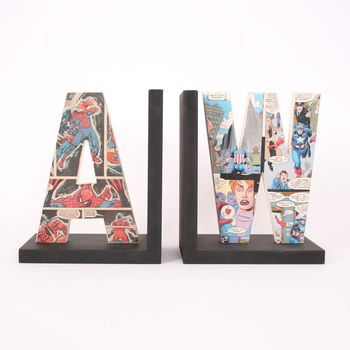 Comic Book Letter Bookend Gift For Him, 5 of 6