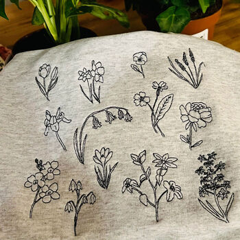 Springtime Flowers Embroidered Sweater, 4 of 5