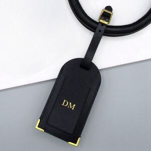 Louis Vuitton Black Leather Luggage Tag Heat Stamped Year of the Dog  Initialled P - New* - SOLD