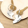 Personalised Split Heart Couples Romantic Gift Pewter Keyring, thumbnail 2 of 5