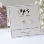 Aries Zodiac Symbol Sterling Silver Studs, thumbnail 1 of 11