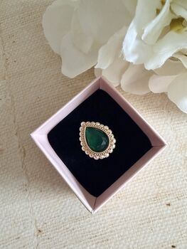 Emerald Green Gold Ring, 3 of 6