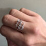 Sterling Silver Geometric Honeycomb Ring, thumbnail 11 of 11