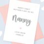Nanny Personalised First Mother's Day Card, thumbnail 1 of 4