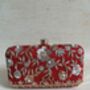 Red Embroidered Rectangular Clutch Bag, thumbnail 3 of 11