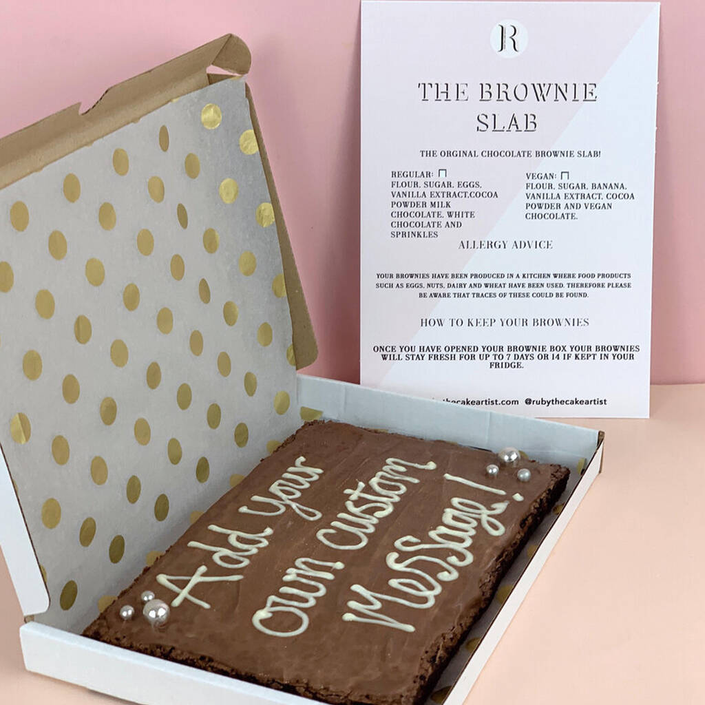Personalised Message Letterbox Brownie Slab
