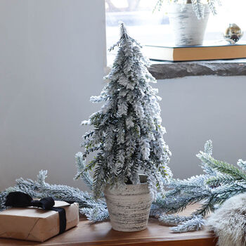 Small Snowy Christmas Tree In Pot, 2 of 4