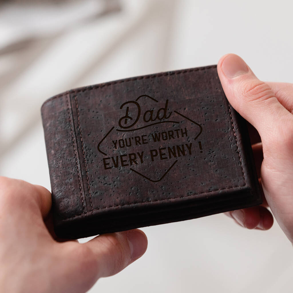 Personalised 'Worth Every Penny' Cork Wallet For Him, 1 of 7