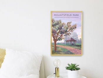 Mountsfield Park London Travel Poster Art Print, 2 of 8