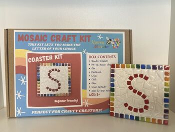 Childrens Personalised Mosaic Coaster Craft Kit, 2 of 2