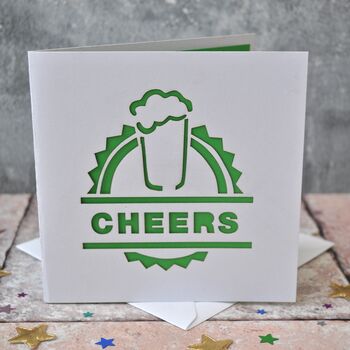 'Cheers' Laser Cut Beer Card, 3 of 5