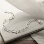 Sterling Silver Sparkling Paperclip Bracelet, thumbnail 4 of 5