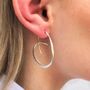 Curled Oval Sterling Silver Hoop Earrings, thumbnail 2 of 11