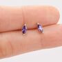 Sterling Silver Amethyst Purple Marquise Stud Earrings, thumbnail 4 of 9