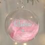 Personalised Pink Feather Christmas Bauble Gift, thumbnail 3 of 3