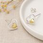 Sterling Silver Double Heart Stud Earrings, thumbnail 1 of 8