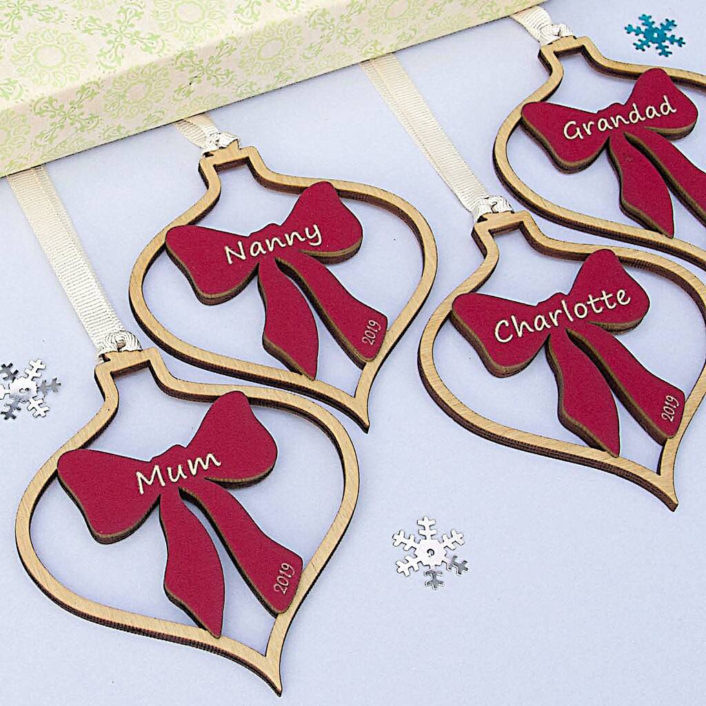 Christmas Bauble Ribbon Tags Four Or More By Neltempo