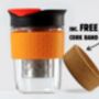 Tea Rex Travel Mug With Infuser Built In Orange Lid, thumbnail 2 of 5