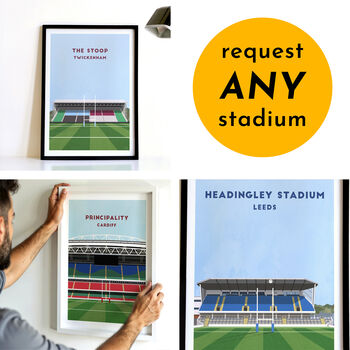 Contemporary Rugby Stadium Print Gift, Framed Or Unframed, 2 of 12