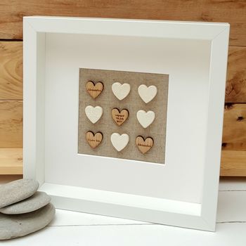 Handmade Engagement Pottery Love Hearts Artwork, 3 of 4