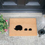 Hedgehog Family Printed Doormat, thumbnail 1 of 2
