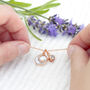 Rose Gold Initial Necklace With Pearl + Crystal Charms, thumbnail 4 of 8