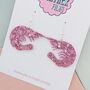 Pink Shrimp Glitter Earrings, thumbnail 3 of 5