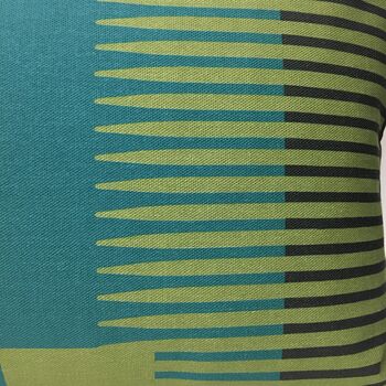 Combed Stripe Cushion Olive, Teal + Turquoise, 4 of 5