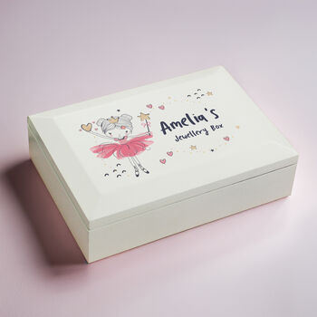 Personalised Princess Ballerina Wooden Jewellery Box, 3 of 6