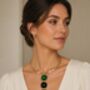 Gold Triple Faux Gem Pendant Collar Necklace, thumbnail 1 of 3