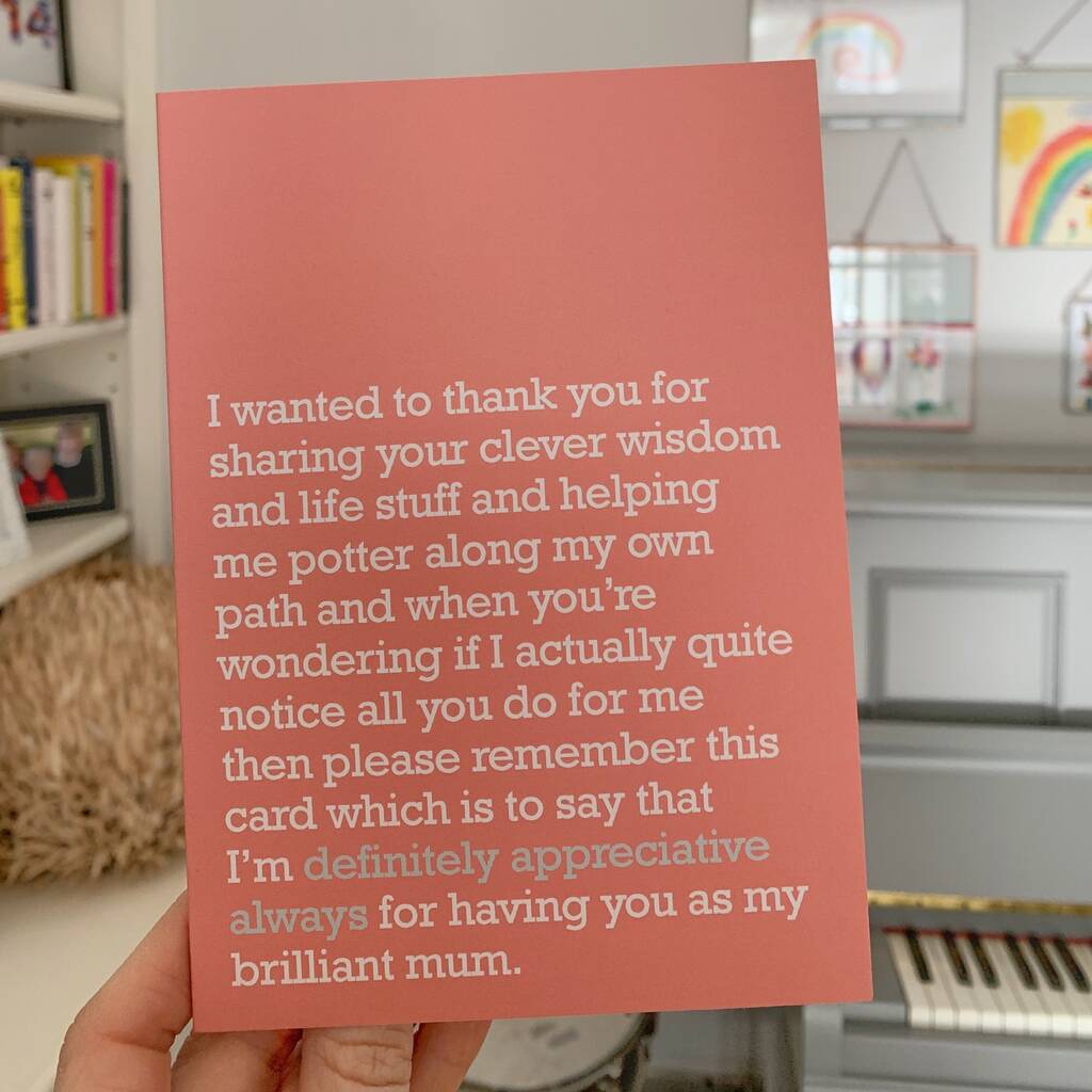 Appreciative Always: Special Card For Mums By The Right Lines ...