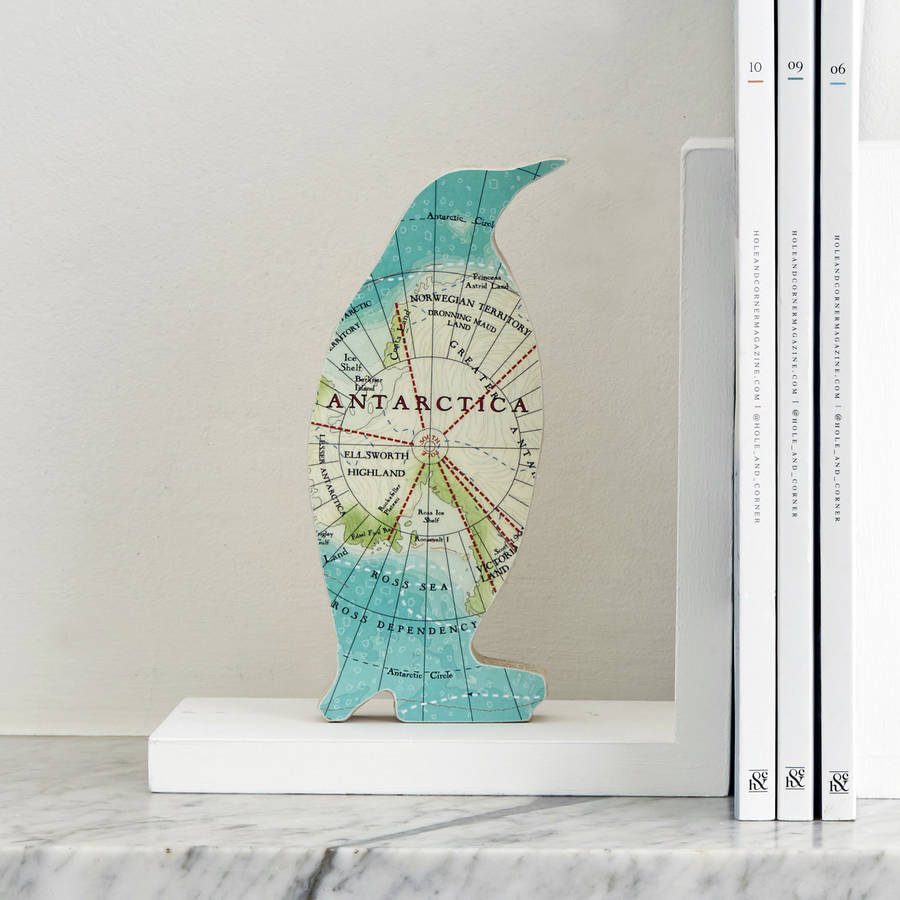 Map Location Penguin Bookend By Bombus