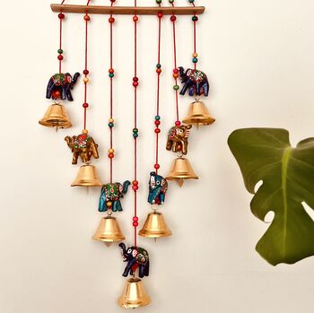 Indian Elephant Hanging Wind Chime Bells, 2 of 8