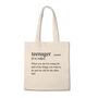 Funny Tote Bag: Definition Of Teenager, thumbnail 3 of 3