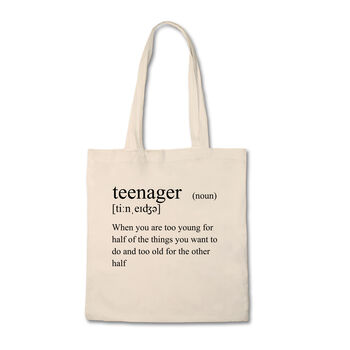 Funny Tote Bag: Definition Of Teenager, 3 of 3