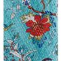 Teal Exotic Flower Print Kantha Throw, thumbnail 4 of 5