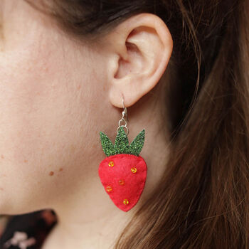 Make Your Own Strawberry Earrings Kit, 5 of 5