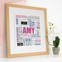 Personalised Birthday Square Typographic Word Art, thumbnail 4 of 12