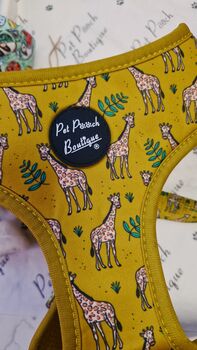 Wild Giraffe Dog Harness With Optional Set, 4 of 12